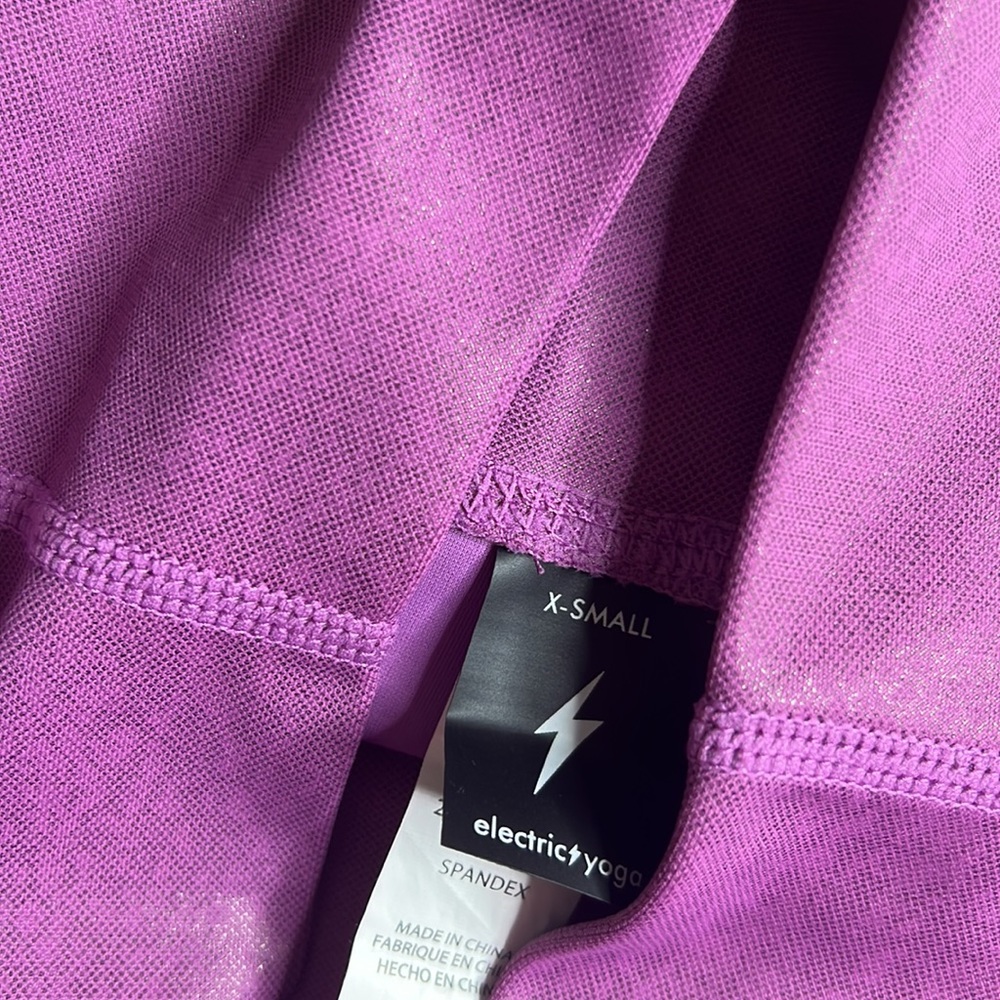 ELECTRIC YOGA Purple Python Embossed Faux Leather Leggings XS - Picture 15 of 15